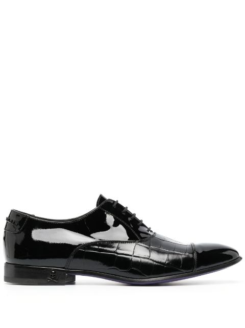 Philipp Plein crocodile-effect leather oxford shoes Men