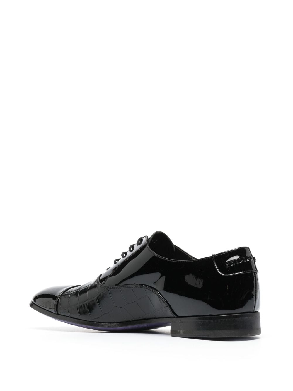 Shop Philipp Plein Crocodile-effect Leather Oxford Shoes In Black