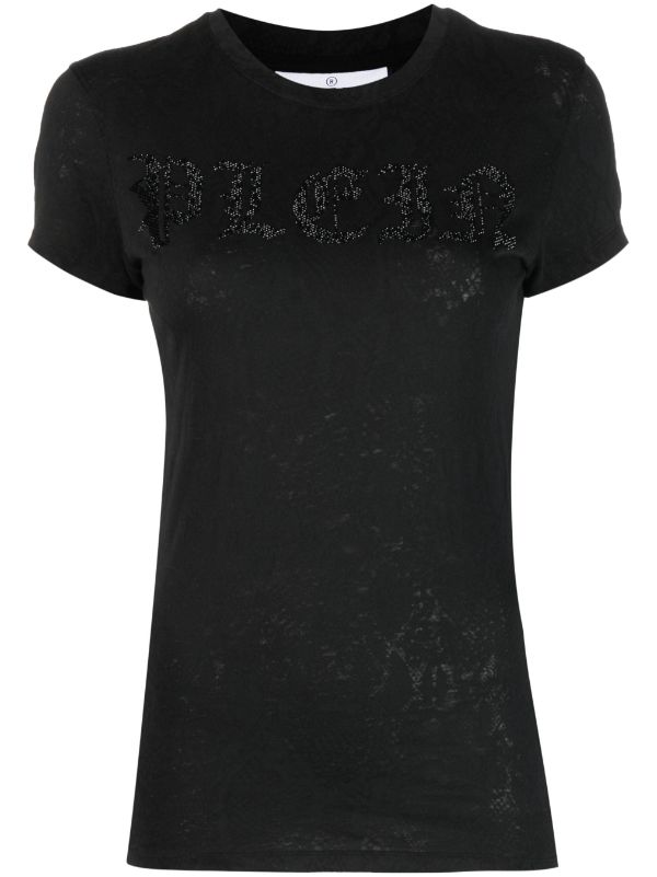 Philipp Plein ラインストーンロゴ Tシャツ - Farfetch