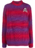 Philipp Plein two-tone knitted jumper - Red