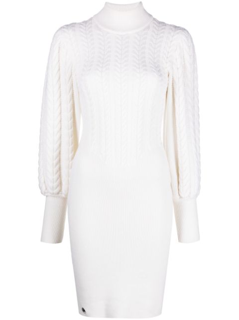 Philipp Plein cable-knit high-neck dress Women