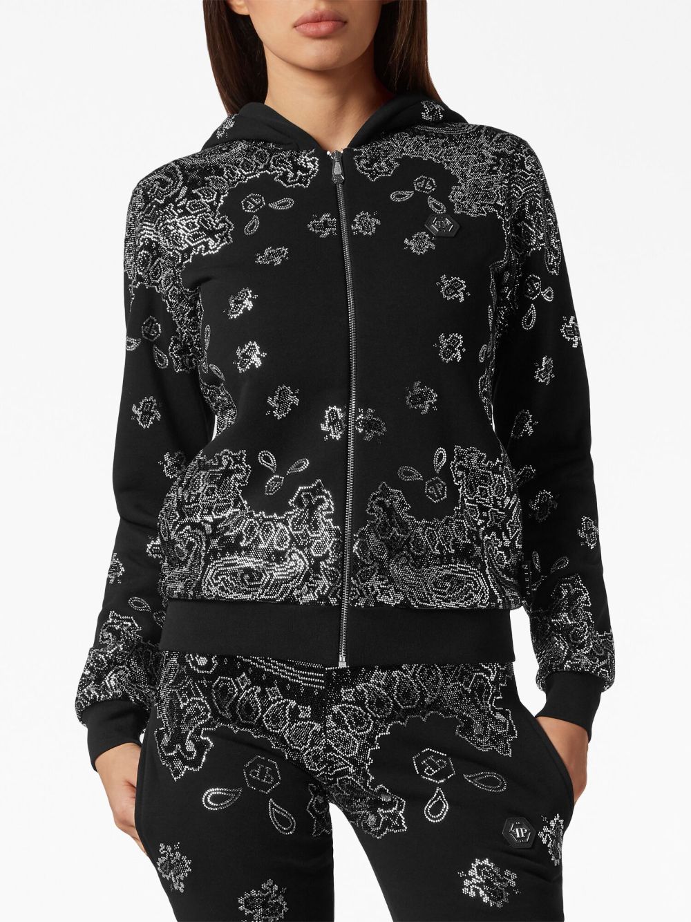 Shop Philipp Plein Paisley-printed Jogging Set In Black