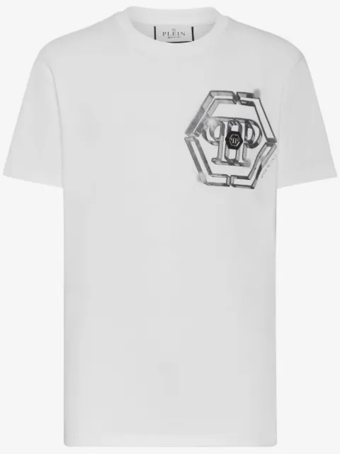 Philipp Plein playera manga corta con logo estampado