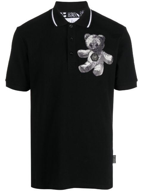 Philipp Plein Paisley Teddy Bear polo shirt Men