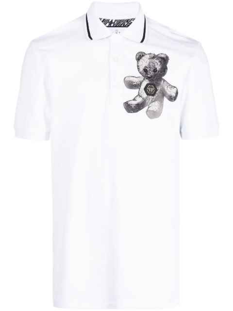 Philipp Plein Paisley Teddy Bear polo shirt Men