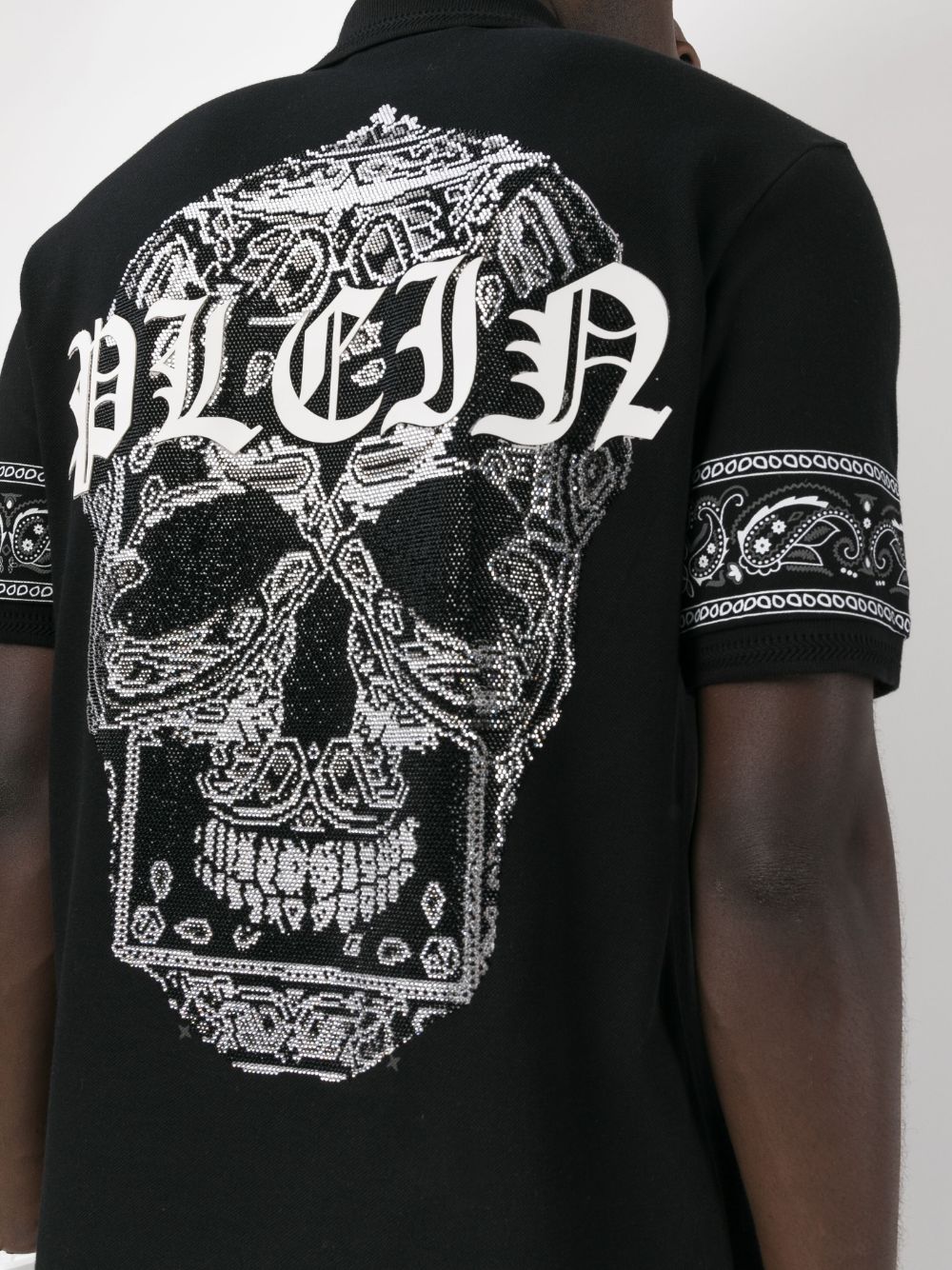 Affordable Philipp Plein bandana-print short-sleeved polo shirt Men