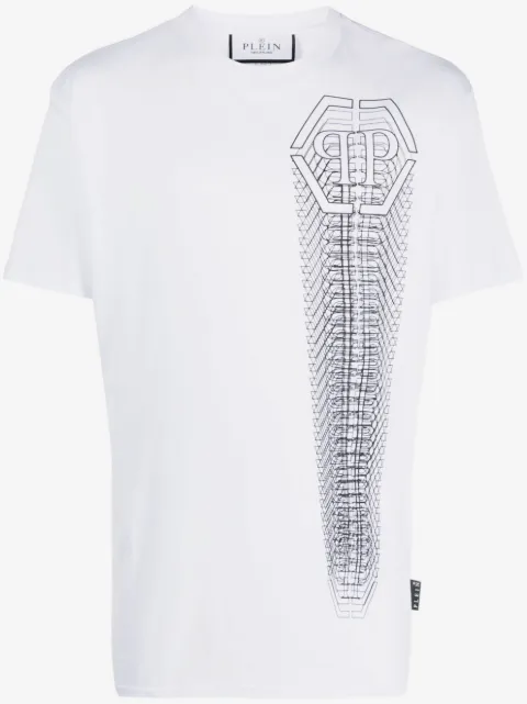 Philipp Plein playera con cuello redondo y motivo SS