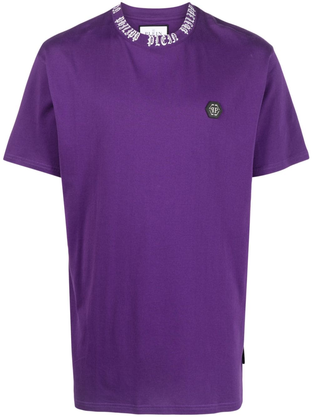 Philipp Plein Logo-print Crew-neck T-shirt In Purple