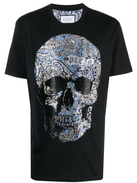 Philipp Plein paisley skull round neck T-shirt Men