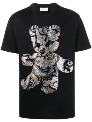 Philipp Plein Teddy bear-print crystal-embellished T-shirt | Black