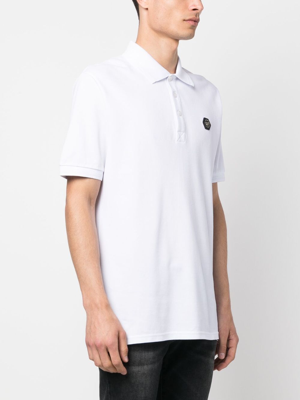 Cheap Philipp Plein logo-patch short-sleeve polo shirt Men