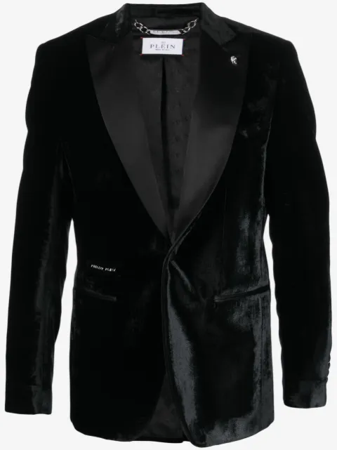 Philipp Plein single-breasted velvet blazer