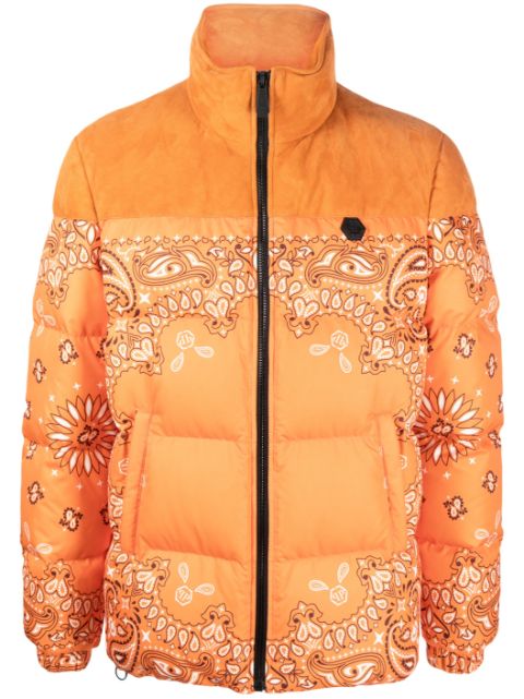 Philipp Plein bandana-print padded jacket Men