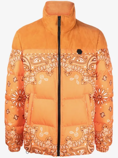Philipp Plein bandana-print padded jacket
