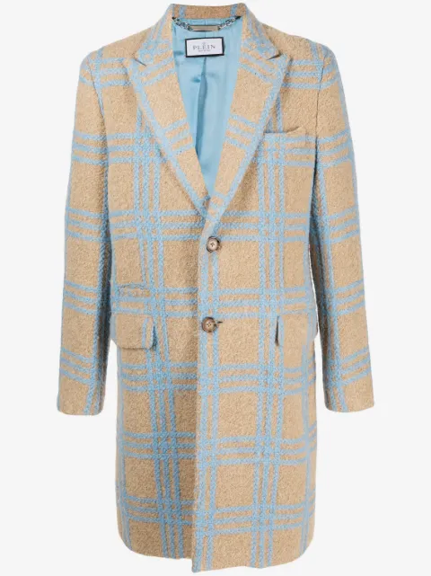 Philipp Plein manteau boutonné à carreaux