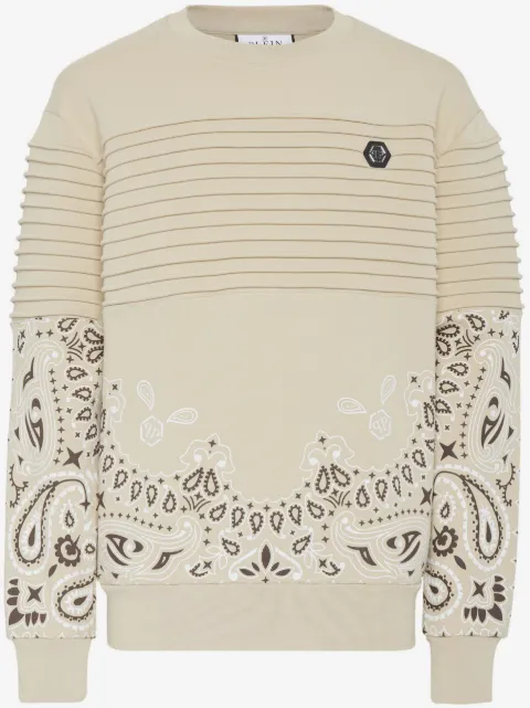Philipp Plein logo-embroidered cotton sweatshirt