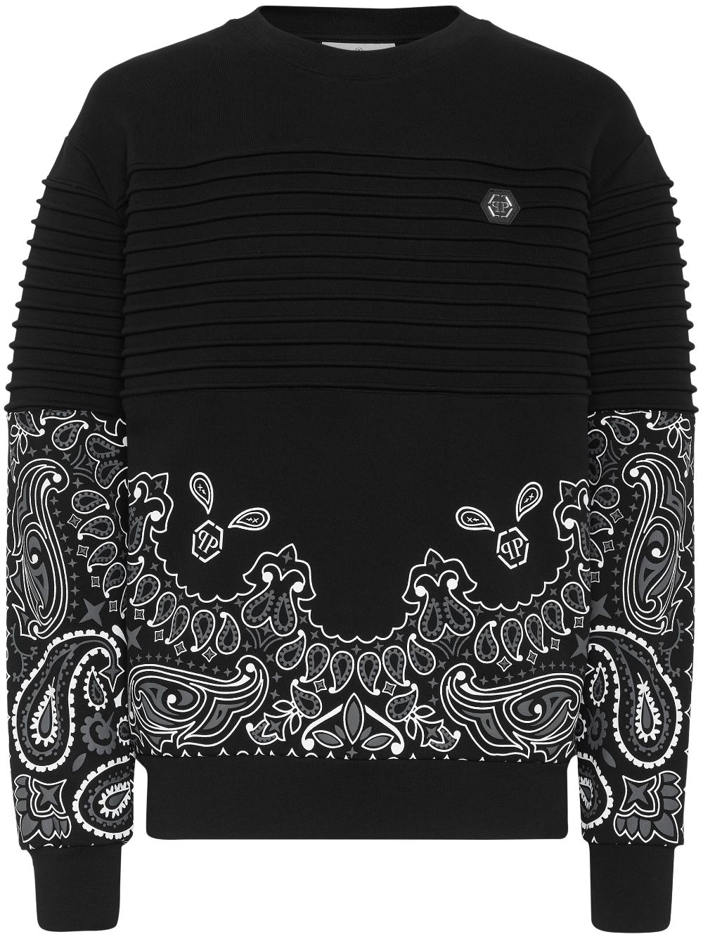 Philipp Plein Paisley-print Cotton Sweatshirt In Black