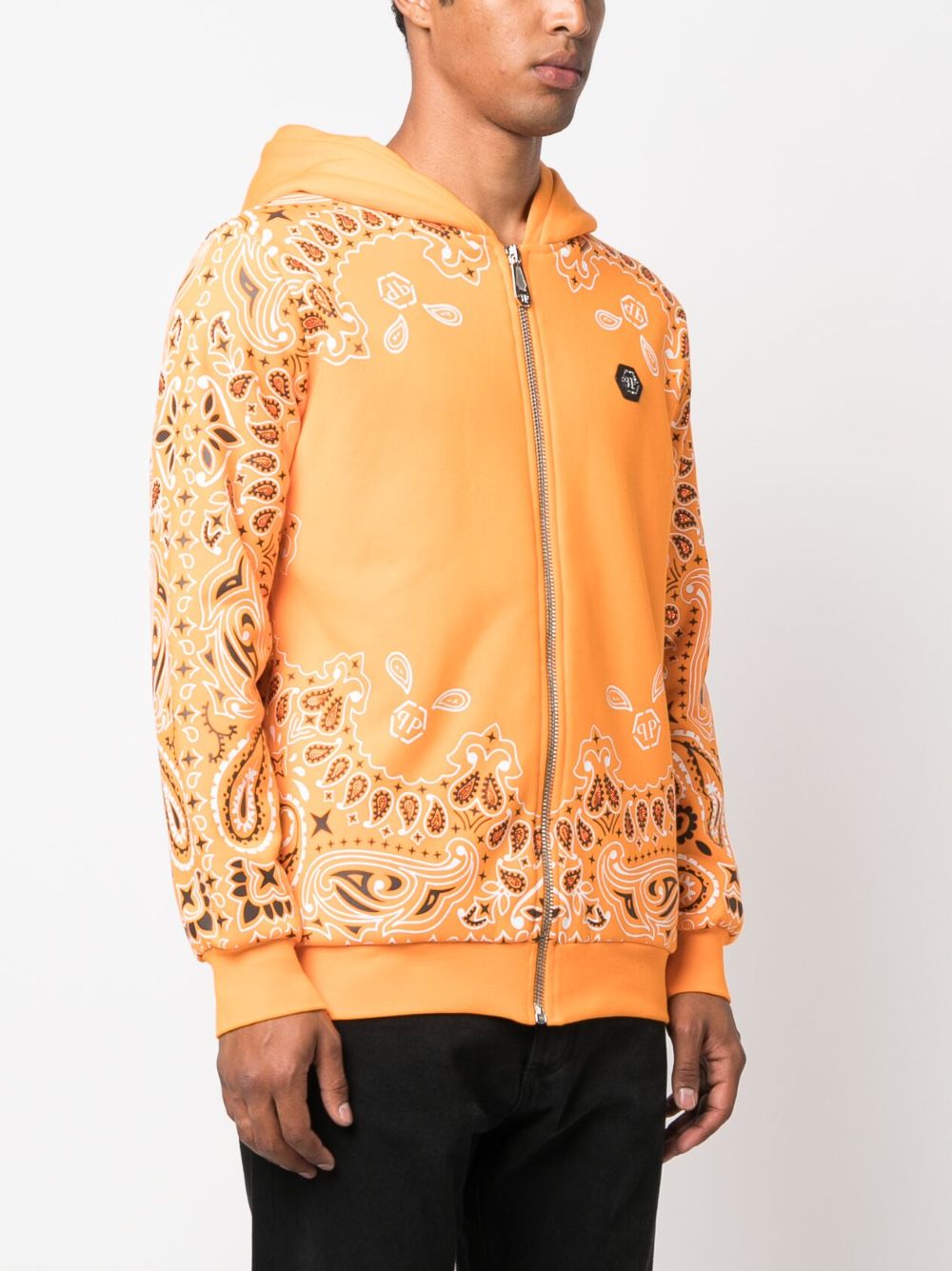 Philipp Plein bandana-print zip-up hoodie Men