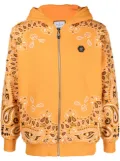 Philipp Plein bandana-print zip-up hoodie - Orange
