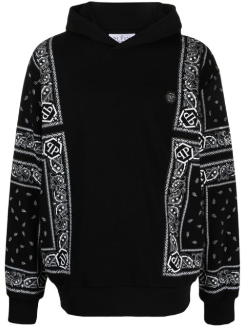 Philipp Plein bandana-print long-sleeve hoodie Men