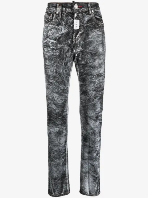 Philipp Plein jeans rectos con estampado abstracto