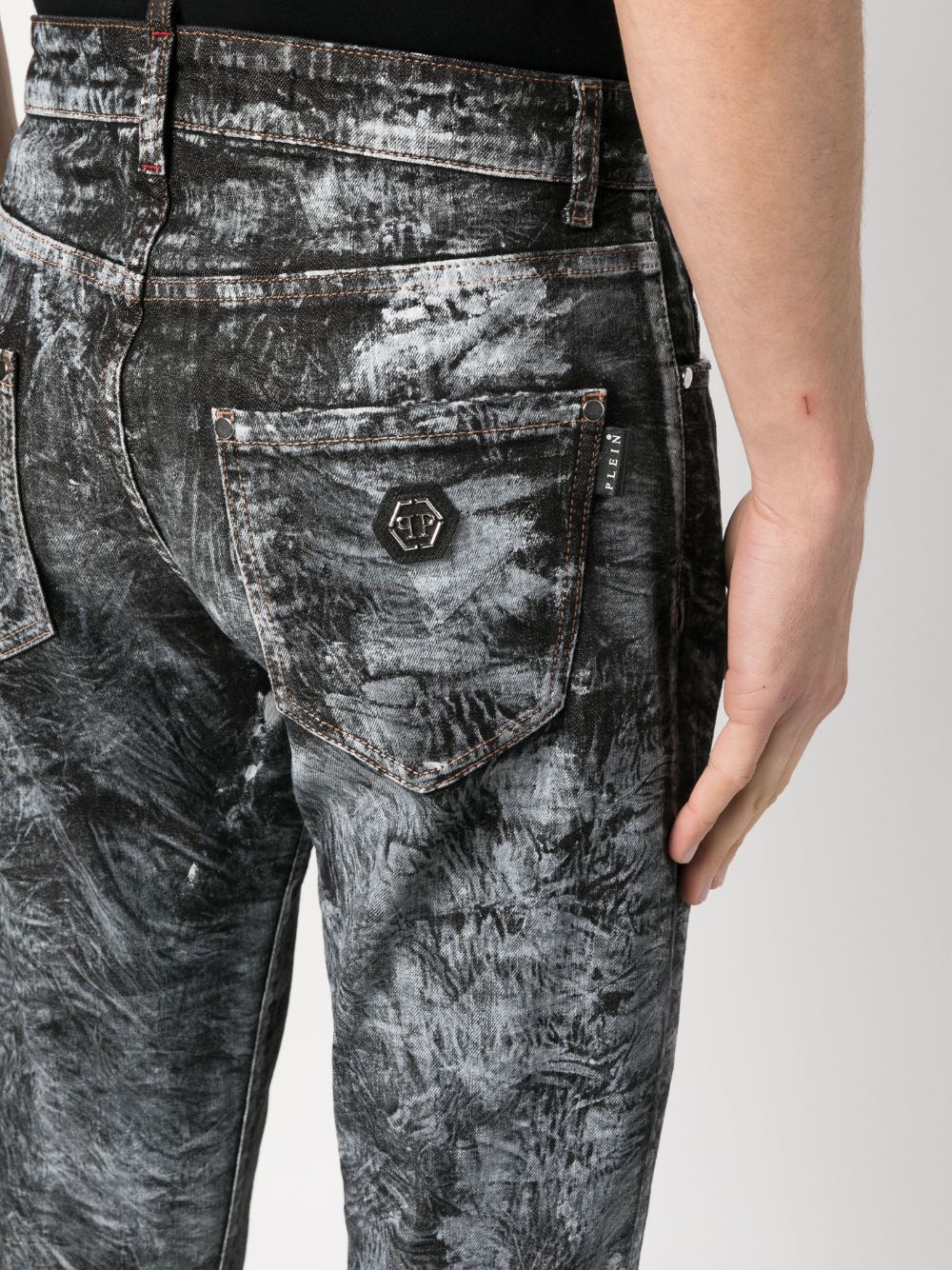 Affordable Philipp Plein abstract-print straight-leg jeans Men