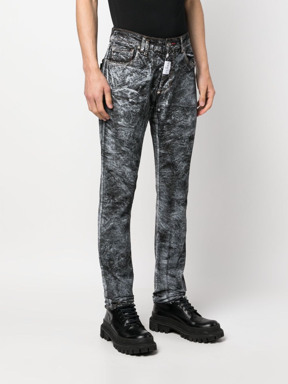 Affordable Philipp Plein abstract-print straight-leg jeans Men