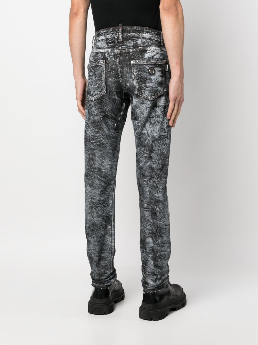 Affordable Philipp Plein abstract-print straight-leg jeans Men