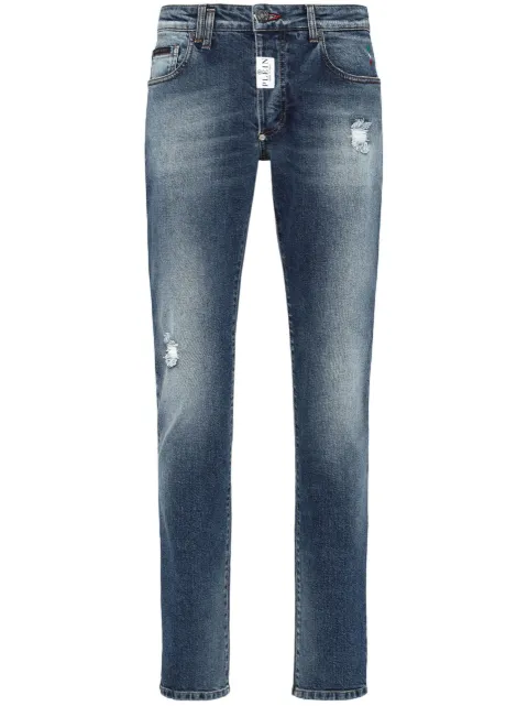 Philipp Plein logo-patch straight-leg jeans