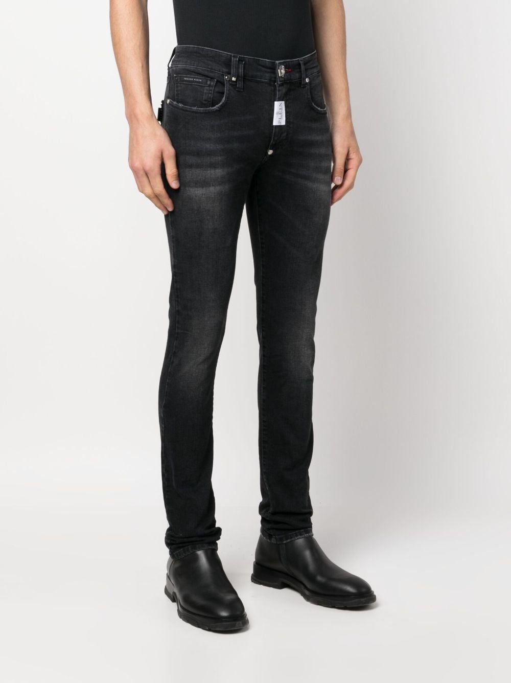 Shop Philipp Plein Skinny-cut Jeans In Black
