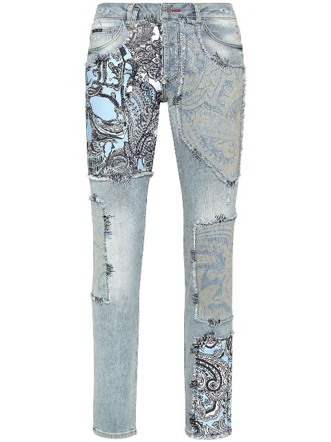 Philipp Plein paisley-print straight-let jeans Men