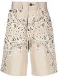 Philipp Plein bandana-print denim shorts - Neutrals