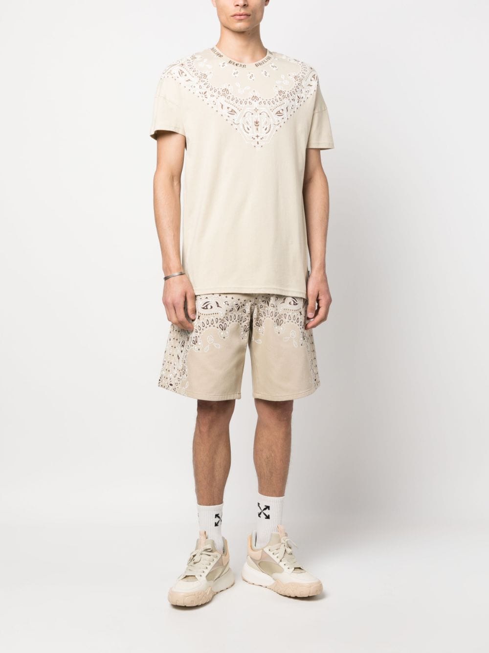 Philipp Plein Shorts met bandanaprint - Beige