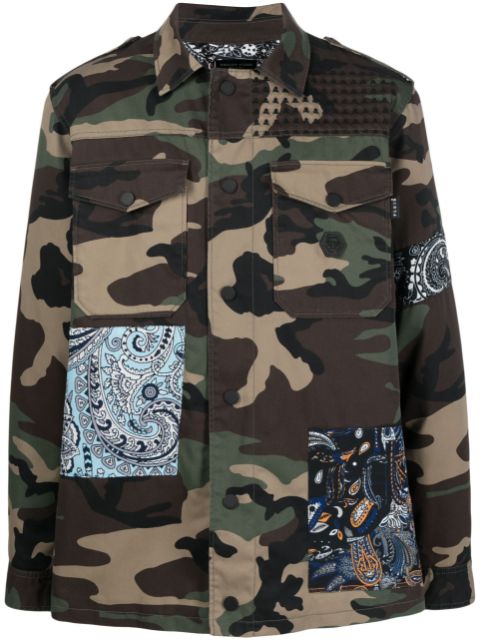 Philipp Plein camouflage-print paisley-patch jacket Men