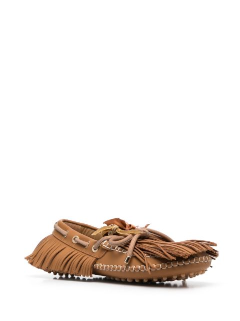 fringed leather loafers