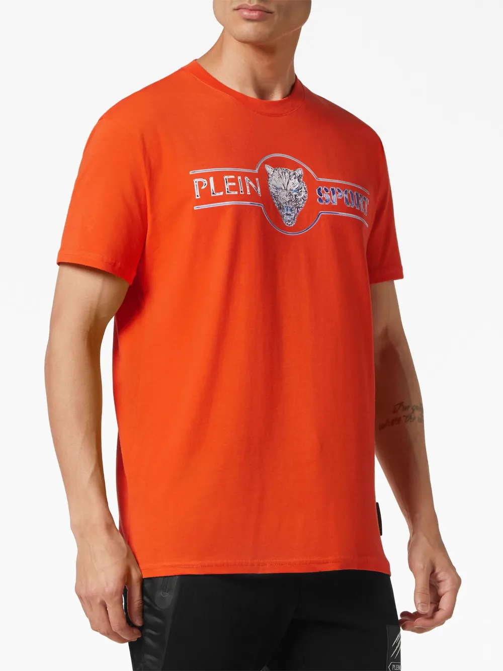 Plein Sport T-shirt met logoprint Oranje