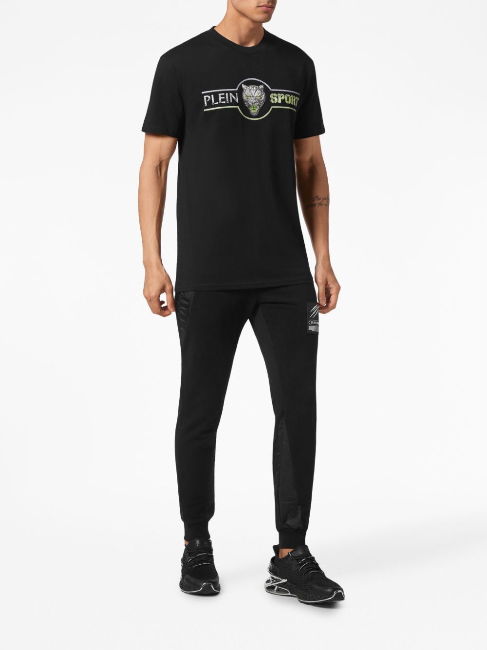 Shop Plein Sport Logo-print Cotton T-shirt In Black