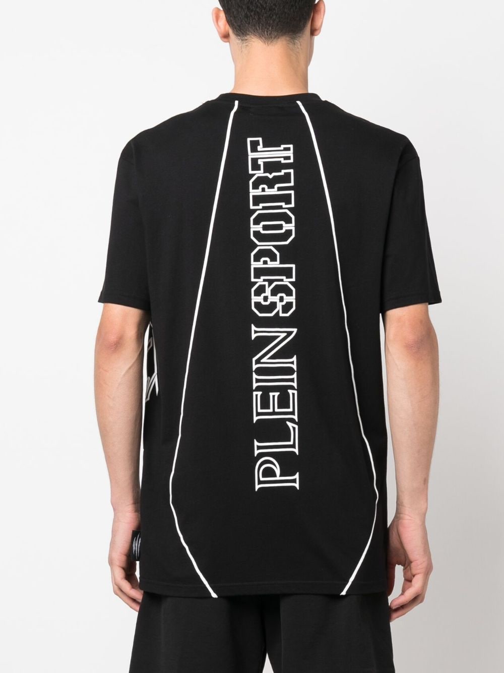 Shop Plein Sport Graphic-print Cotton T-shirt In Black