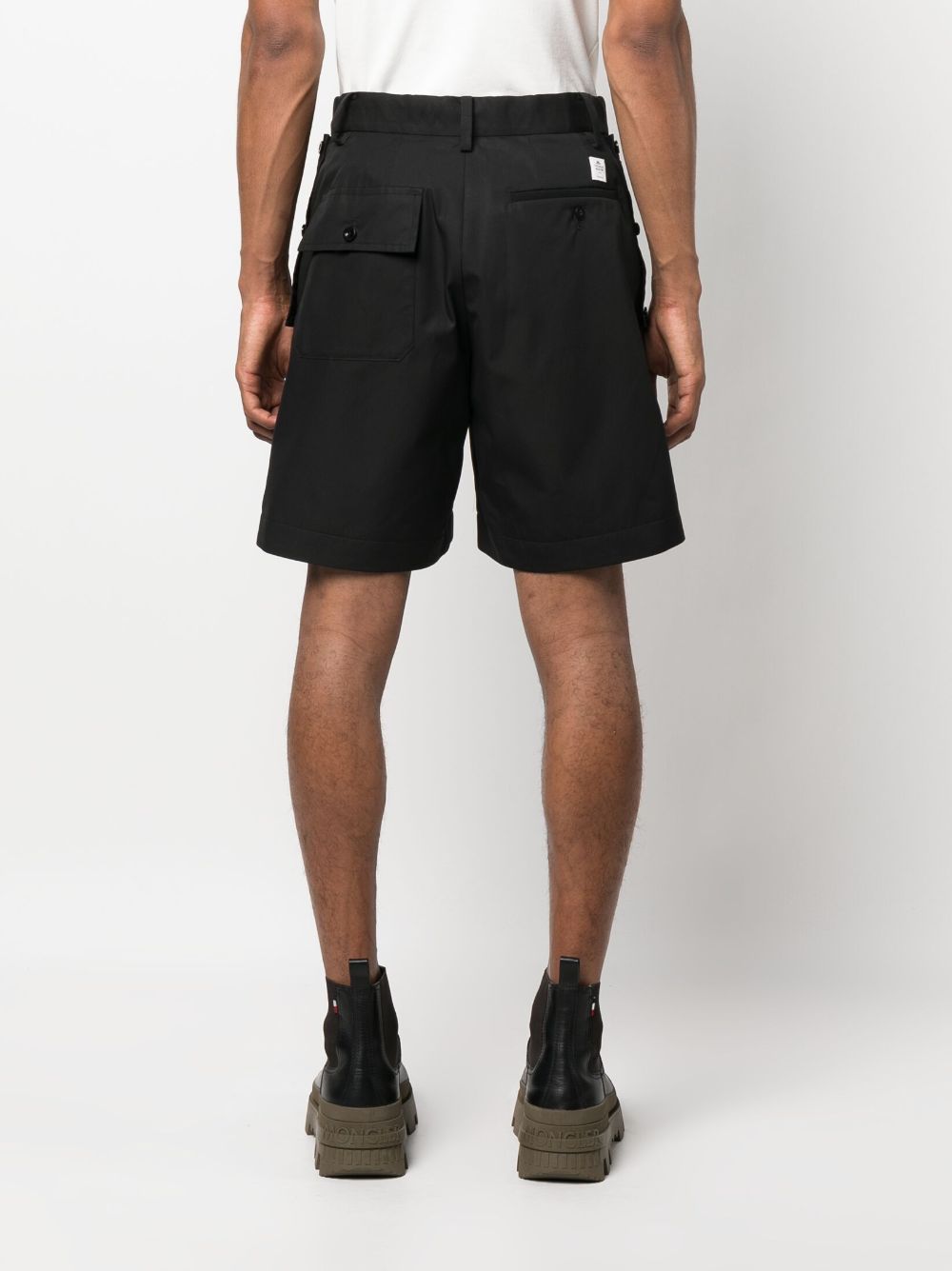 Shop Sacai Drop-crotch Cotton Shorts In Schwarz