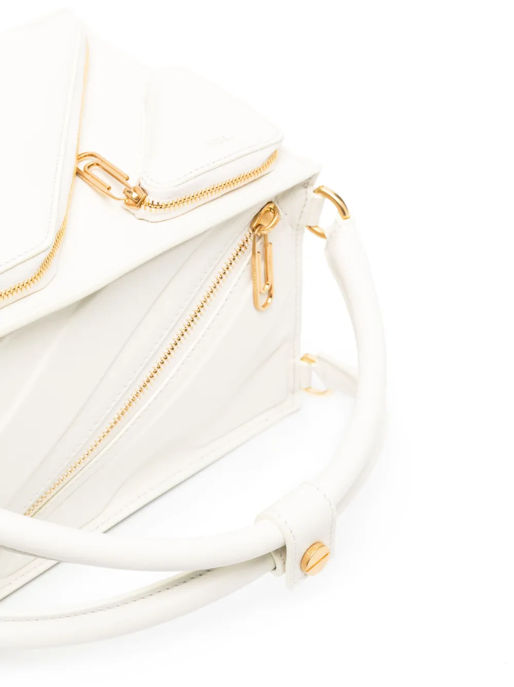 Off-white Beatbox Small Zip Leather Shoulder Bag In Nude