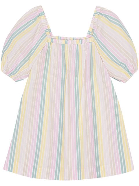 stripe-print cotton minidress