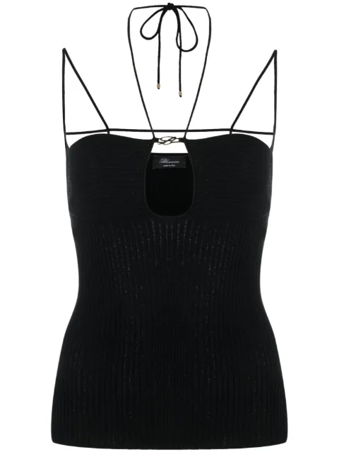 Blumarine cut-out ribbed knit top