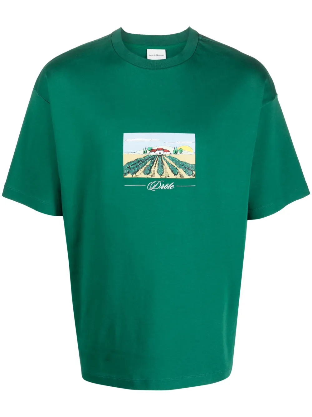 Drôle De Monsieur graphic-print cotton T-shirt - Green