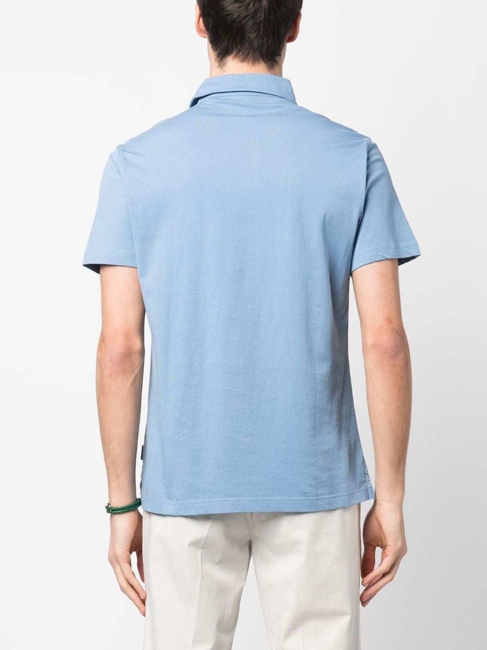 Shop Aspesi Short-sleeve Cotton Polo Shirt In Blue