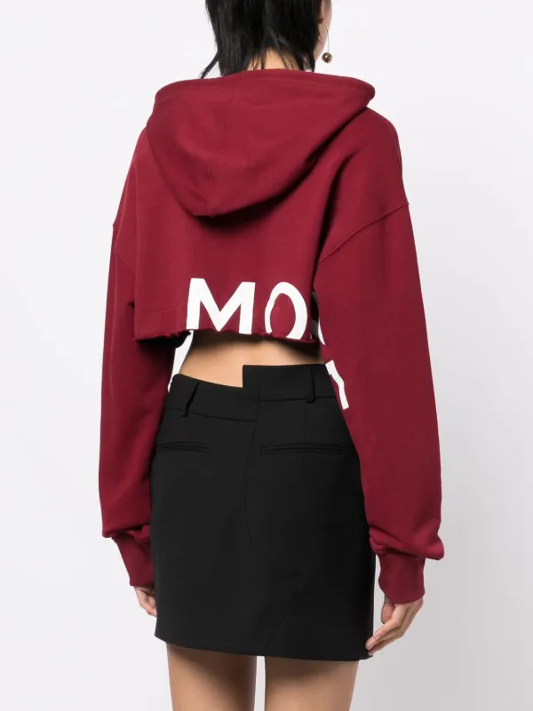 Monse logo detail Cotton Cropped Hoodie Farfetch