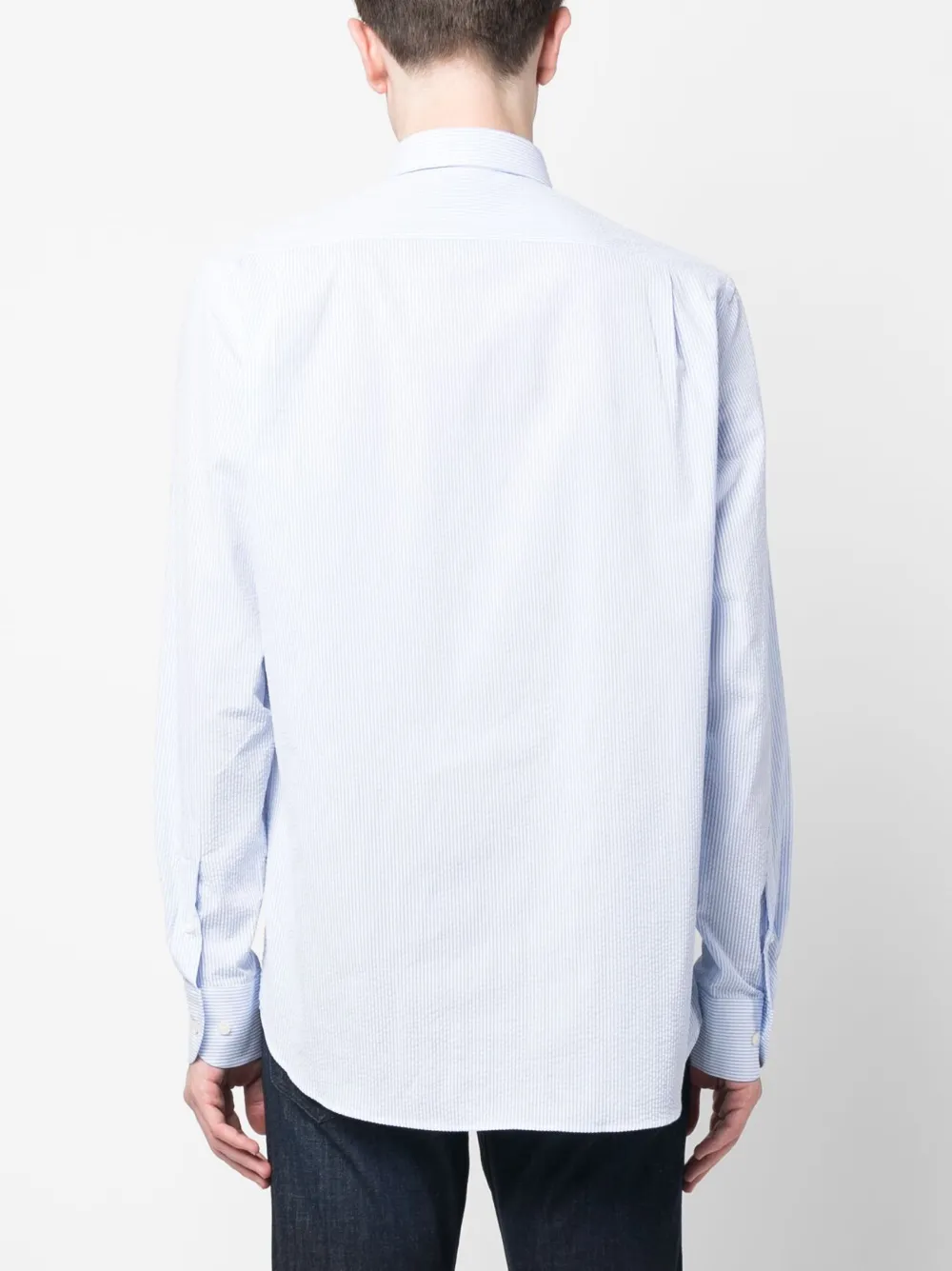 Paul & Shark Stripe-pattern Cotton Shirt In Weiss