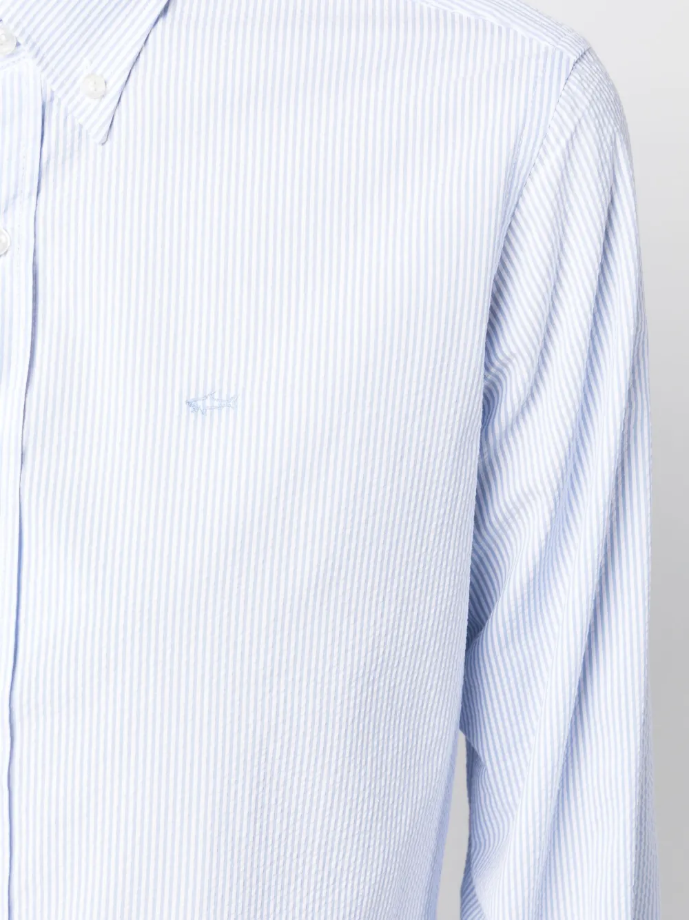 Paul & Shark Stripe-pattern Cotton Shirt In Weiss