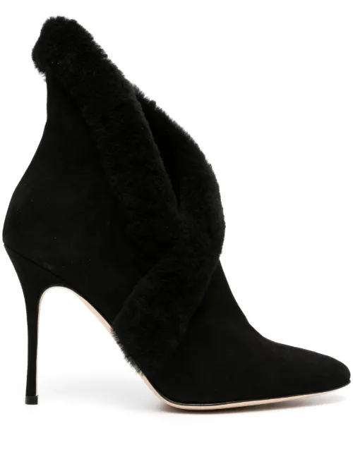 Bottines Nestanu 105 mm en daim - Manolo Blahnik - Modalova