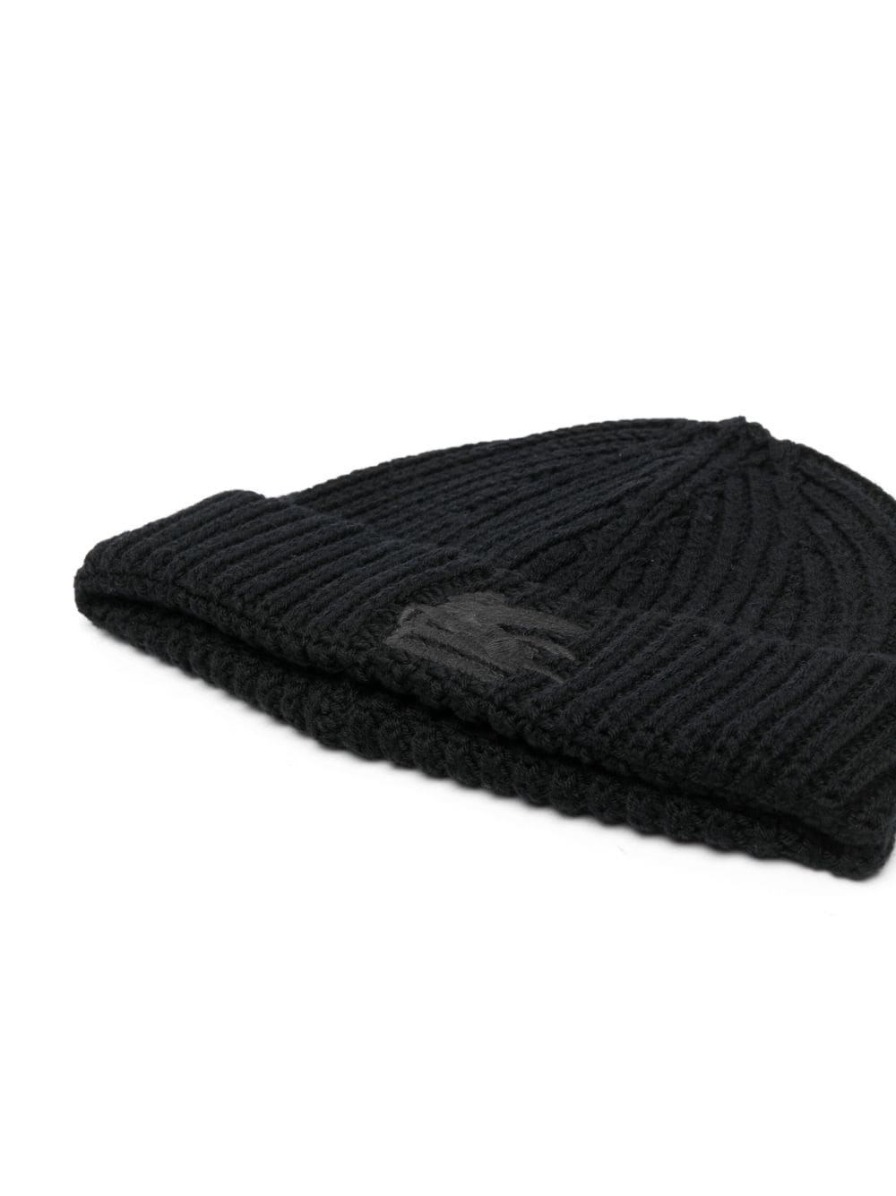 Shop Etro Pegaso-embroidered Ribbed Beanie In Black