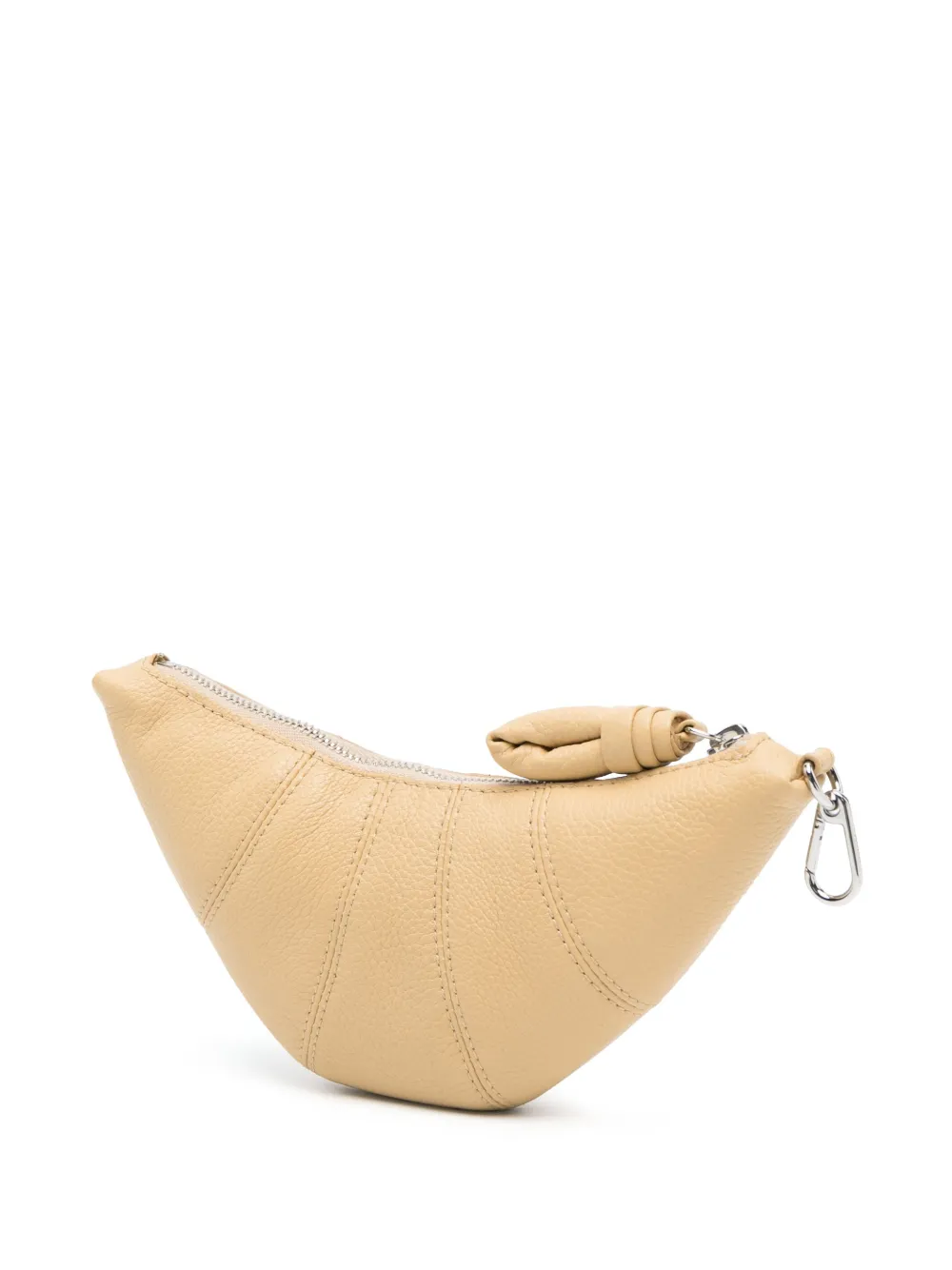 Lemaire Croissant leather coin purse necklace - Beige